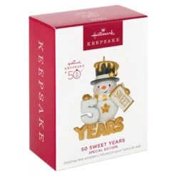 Hallmark 50 Sweet Years Special Edition Ornament 9 Hallmark 50 Sweet Years Special Edition Ornament -Hallmark 50 Sweet Years Snowman Keepsake Ornament 1799QGO2509 04
