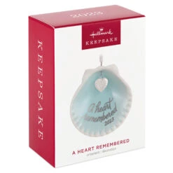 Hallmark A Heart Remembered 2023 Porcelain Ornament 9 Hallmark A Heart Remembered 2023 Porcelain Ornament -Hallmark A Heart Remembered Seashell Keepsake Ornament 1799QHX3037 04