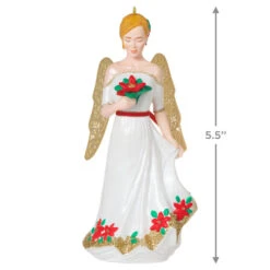 Hallmark Christmas Angels Good Cheer Ornament -Hallmark Angel in Red Flowers Dress Keepsake Ornament 2499QXR8267 03