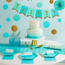 Hallmark Color Pop 60-Piece Tableware Premium Party Kit, Aqua Hexagon 5 Hallmark Color Pop 60-Piece Tableware Premium Party Kit, Aqua Hexagon -Hallmark Aqua Hexagon Shape Plates Party in a Box Supplies 5CLP1011 03