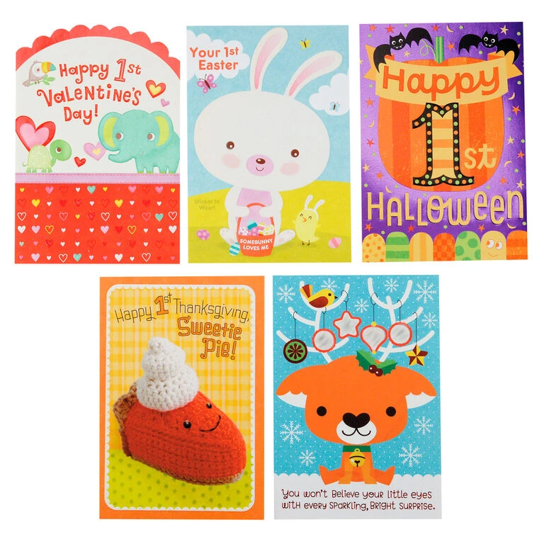 Hallmark Assorted Baby's First Holiday Celebrations Cards, Pack Of 5 1 Hallmark Assorted Baby's First Holiday Celebrations Cards, Pack Of 5
