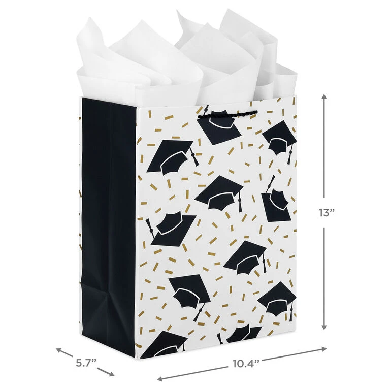 Hallmark 13" Assorted Grad Designs 3-Pack Large Gift Bags With Tissue Paper 3 Hallmark 13" Assorted Grad Designs 3-Pack Large Gift Bags With Tissue Paper - Image 3