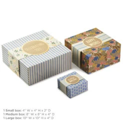 Hallmark 4", 8" And 10" Floral 3-Pack Gift Boxes With Bands 9 Hallmark 4", 8" And 10" Floral 3-Pack Gift Boxes With Bands -Hallmark Assorted Sizes Floral Gift Boxes With Bands 5EBC1230 04