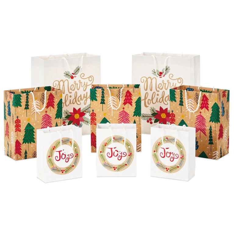 Hallmark Assorted Holiday Merry 8-Pack Small, Medium And Large Christmas Gift Bags 1 Hallmark Assorted Holiday Merry 8-Pack Small, Medium And Large Christmas Gift Bags