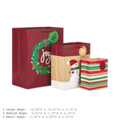Hallmark Assorted Rustic Designs 8-Pack Small, Medium And Large Christmas Gift Bags 8 Hallmark Assorted Rustic Designs 8-Pack Small, Medium And Large Christmas Gift Bags -Hallmark Assorted Small Large Rustic Christmas Gift Bags 5XGB4894 03