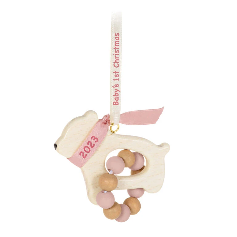 Hallmark Baby Girl's First Christmas Bear 2023 Ornament 1 Hallmark Baby Girl's First Christmas Bear 2023 Ornament