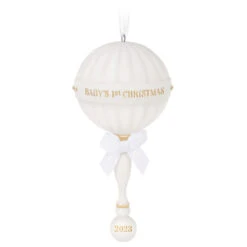 Hallmark Baby's First Christmas Rattle 2023 Porcelain Ornament