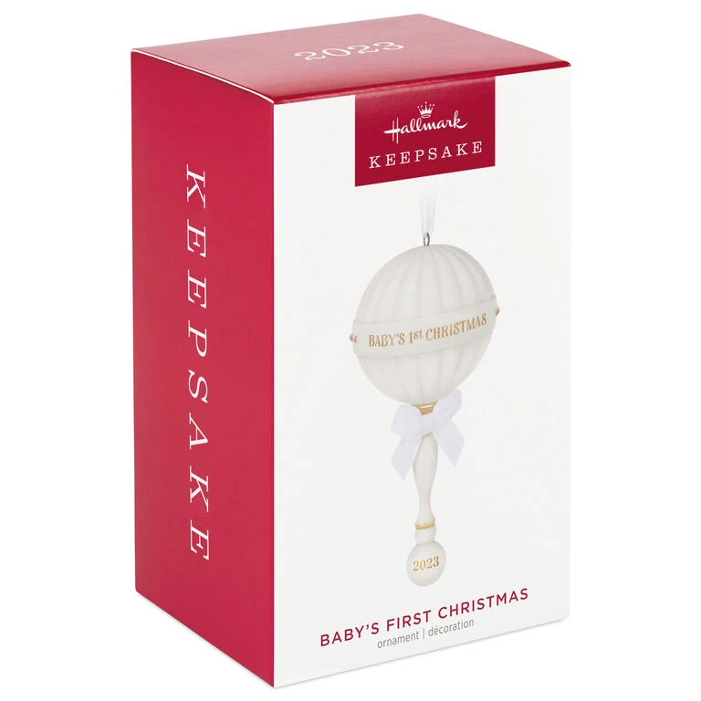 Hallmark Baby's First Christmas Rattle 2023 Porcelain Ornament 4 Hallmark Baby's First Christmas Rattle 2023 Porcelain Ornament - Image 4