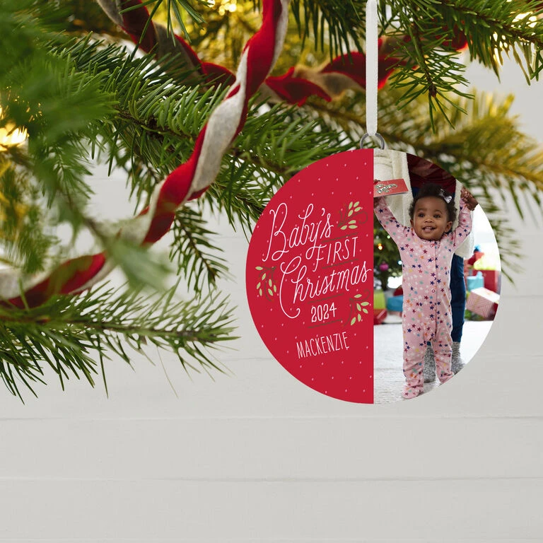 Hallmark Baby's First Christmas Personalized Text And Vertical Photo Ceramic Ornament 2 Hallmark Baby's First Christmas Personalized Text And Vertical Photo Ceramic Ornament - Image 2