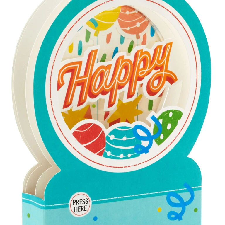 Hallmark All The Happiness Snow Globe Musical 3D Birthday Card With Motion 4 Hallmark All The Happiness Snow Globe Musical 3D Birthday Card With Motion - Image 4