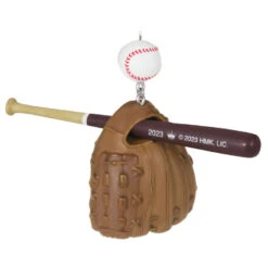 Hallmark Baseball Star 2023 Ornament -Hallmark Baseball Bat Glove and Ball Keepsake Ornament 1399QGO2697 06