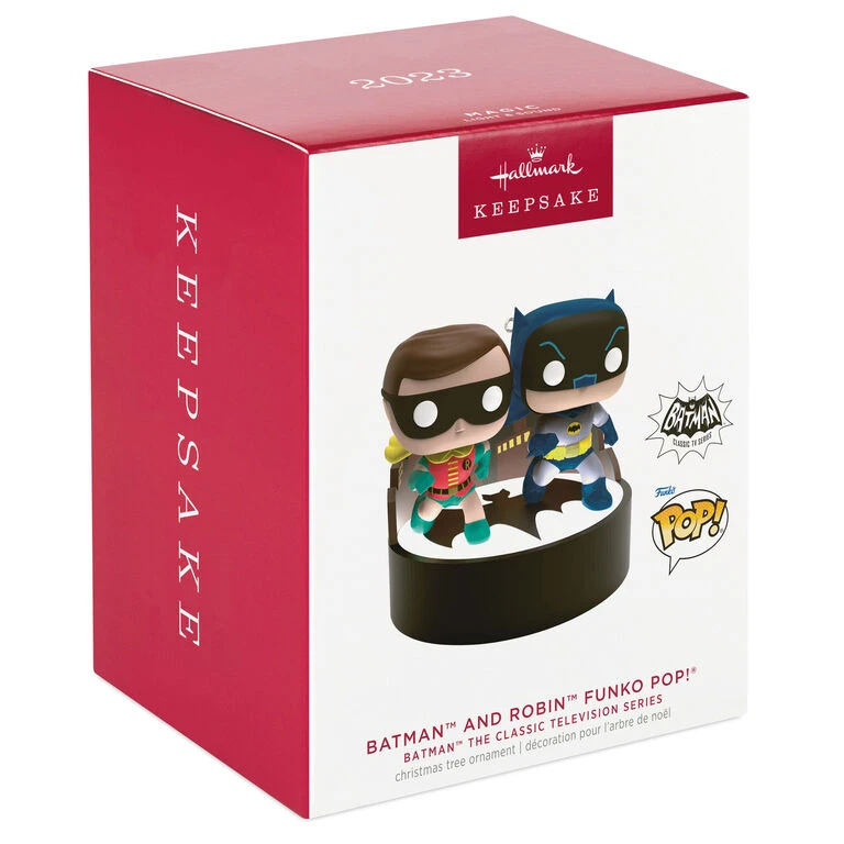 Hallmark Batman™ The Classic TV Series Batman™ And Robin™ Funko POP!® Ornament With Light And Sound 4 Hallmark Batman™ The Classic TV Series Batman™ And Robin™ Funko POP!® Ornament With Light And Sound - Image 4
