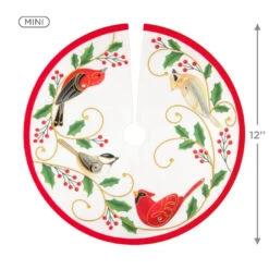 Hallmark Mini The Beauty Of Birds Christmas Tree Topper And Tree Skirt, Set Of 2 -Hallmark Beauty of Birds Mini Keepsake Tree Skirt and Topper 2599QSB6239 04