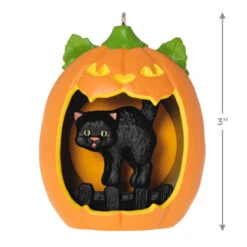 Hallmark Happy Halloween! Ornament 8 Hallmark Happy Halloween! Ornament -Hallmark Black Cat Pumpkin Diorama Keepsake Ornament 1799QFO5311 03