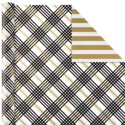 Hallmark Black And Gold 4-Pack Reversible Holiday Wrapping Paper Assortment, 150 Sq. Ft. 10 Hallmark Black And Gold 4-Pack Reversible Holiday Wrapping Paper Assortment, 150 Sq. Ft. -Hallmark Black and Gold Reversible Wrapping Paper Assortment 5JXW1737 04