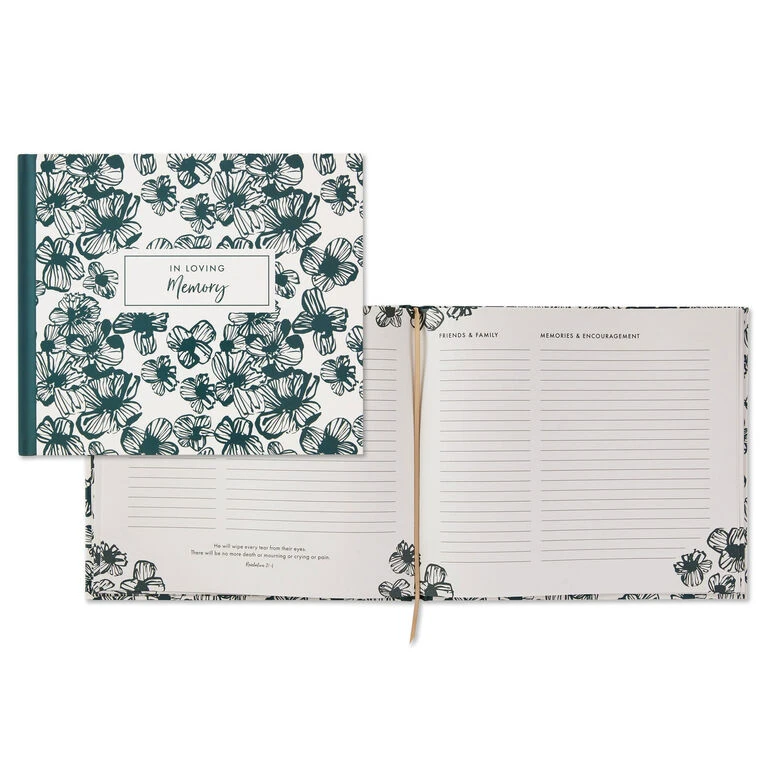 Hallmark In Loving Memory Floral Funeral Guest Book 2 Hallmark In Loving Memory Floral Funeral Guest Book - Image 2