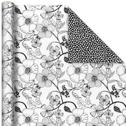 Hallmark Black And White Prints 3-Pack Reversible Wrapping Paper, 75 Sq. Ft. Total 11 Hallmark Black And White Prints 3-Pack Reversible Wrapping Paper, 75 Sq. Ft. Total -Hallmark Black and White Prints 3Pack Reversible Gift Wrap 5EWR6401 05