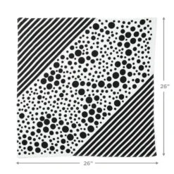 Hallmark 26" Black-and-White Fabric Gift Wrap With Elastic Band 9 Hallmark 26" Black-and-White Fabric Gift Wrap With Elastic Band -Hallmark BlackandWhite Square Flat Wrapping Cloth 1299EJR6377 04