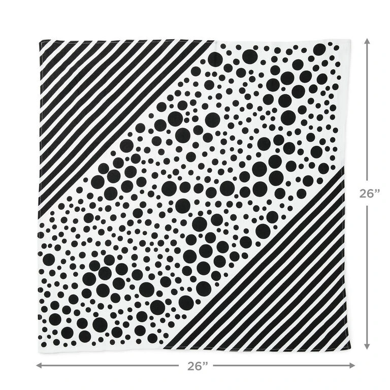 Hallmark 26" Black-and-White Fabric Gift Wrap With Elastic Band 4 Hallmark 26" Black-and-White Fabric Gift Wrap With Elastic Band - Image 4