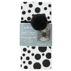 Hallmark 26" Black-and-White Fabric Gift Wrap With Elastic Band 11 Hallmark 26" Black-and-White Fabric Gift Wrap With Elastic Band -Hallmark BlackandWhite Square Flat Wrapping Cloth 1299EJR6377 06