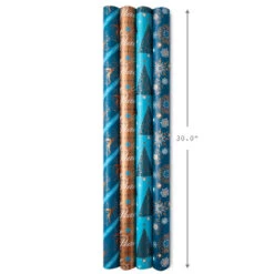 Hallmark Elegant Blues 4-Pack Blue And Gold Reversible Wrapping Paper, 150 Sq. Ft. 13 Hallmark Elegant Blues 4-Pack Blue And Gold Reversible Wrapping Paper, 150 Sq. Ft. -Hallmark Blue and Gold Holiday Reversible Wrapping Paper 5JXW1739 07