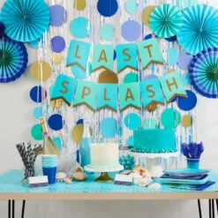 Hallmark Color Pop Party Decor Kit, Cool Ombré Stripe -Hallmark Blue and Green Party Supplies Banner Decorations 5CLP1016 03