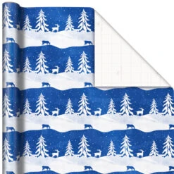 Hallmark Blue And White 3-Pack Holiday Wrapping Paper Assortment, 120 Sq. Ft. -Hallmark Blue and White Holiday Wrapping Paper Assortment 5JXW1256 03