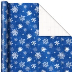 Hallmark Blue And White 3-Pack Holiday Wrapping Paper Assortment, 120 Sq. Ft. -Hallmark Blue and White Holiday Wrapping Paper Assortment 5JXW1256 05