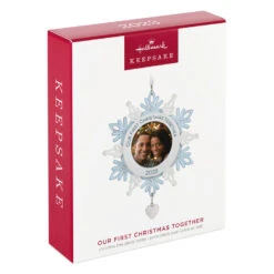 Hallmark Our First Christmas Together Snowflake 2023 Photo Frame Ornament 9 Hallmark Our First Christmas Together Snowflake 2023 Photo Frame Ornament -Hallmark BlueWhite Snowflake Picture Frame Keepsake Ornament 1699QGO2879 04