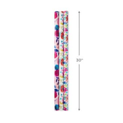 Hallmark Bright Florals 3-Pack Reversible Wrapping Paper, 120 Sq. Ft. Total 9 Hallmark Bright Florals 3-Pack Reversible Wrapping Paper, 120 Sq. Ft. Total -Hallmark Bright Flowers 3Pack Reversible Wrapping Paper 5EWR2433 03