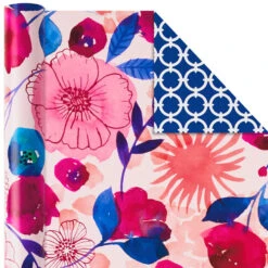 Hallmark Bright Florals 3-Pack Reversible Wrapping Paper, 120 Sq. Ft. Total 12 Hallmark Bright Florals 3-Pack Reversible Wrapping Paper, 120 Sq. Ft. Total -Hallmark Bright Flowers 3Pack Reversible Wrapping Paper 5EWR2433 06