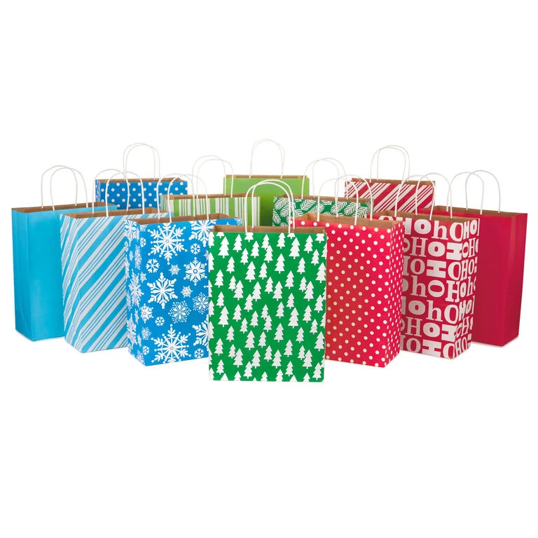Hallmark 13" Bright Fun 12-Pack Assorted Christmas Gift Bags 1 Hallmark 13" Bright Fun 12-Pack Assorted Christmas Gift Bags