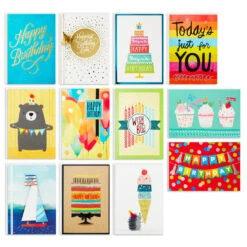 Hallmark Bright And Happy Assorted Birthday Cards, Box Of 12
