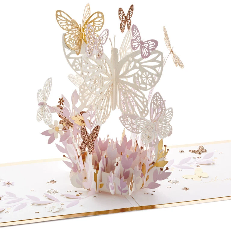 Hallmark Butterfly Bouquet Thankful For You 3D Pop-Up Thinking Of You Card 1 Hallmark Butterfly Bouquet Thankful For You 3D Pop-Up Thinking Of You Card
