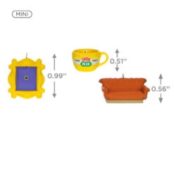 Hallmark Mini Friends Coffee Cup, Frame And Couch Ornaments, Set Of 3 -Hallmark Central Perk Mug Couch Frame Keepsake Ornaments 2199QXM9257 03