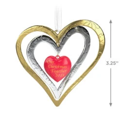 Hallmark Our Christmas Together 2023 Metal Ornament 8 Hallmark Our Christmas Together 2023 Metal Ornament -Hallmark Christmas Together Metal Hearts Keepsake Ornament 1899QGO2889 03