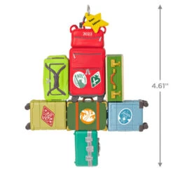 Hallmark Travel All The Way 2023 Ornament -Hallmark Christmas Tree of Luggage Keepsake Ornament 1899QGO2907 03