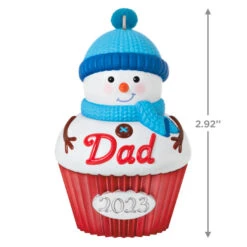 Hallmark Dad Cupcake 2023 Ornament -Hallmark Dad Snowman Cupcake 2023 Keepsake Ornament 1399QGO2537 03