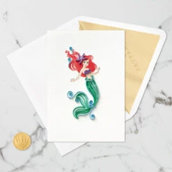 Hallmark Disney The Little Mermaid Ariel Happy Wish Quilled Paper Handmade Card 12 Hallmark Disney The Little Mermaid Ariel Happy Wish Quilled Paper Handmade Card -Hallmark Disney The Little Mermaid Ariel Quilled Paper Card 1299LAD2858 05