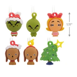 Mini Dr. Seuss's How The Grinch Stole Christmas!™ Shatterproof Hallmark Ornaments, Set Of 6 -Hallmark Dr. Seuss How the Grinch Stole Christmas Miniature Christmas Ornaments Set of 6 3HCM912 04