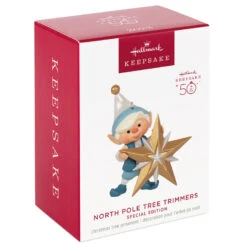 Hallmark North Pole Tree Trimmers Special Edition Ornament 9 Hallmark North Pole Tree Trimmers Special Edition Ornament -Hallmark Elf Trimming the Tree Keepsake Ornament 1999QGO2809 04