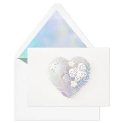 Hallmark Floral Laser Foil Heart Blank Note Cards, Box Of 8 8 Hallmark Floral Laser Foil Heart Blank Note Cards, Box Of 8 -Hallmark Floral Laser Foil Heart Blank Note Cards 1499THK2105 04