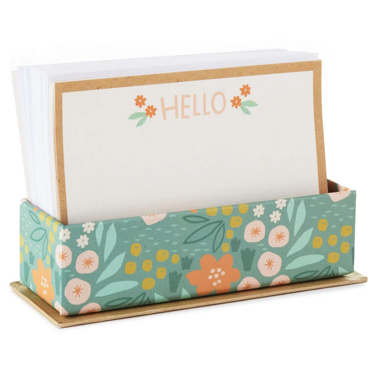 Hallmark Ivory Floral Flat Note Cards In Caddy, Box Of 40 1 Hallmark Ivory Floral Flat Note Cards In Caddy, Box Of 40