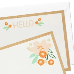 Hallmark Ivory Floral Flat Note Cards In Caddy, Box Of 40 11 Hallmark Ivory Floral Flat Note Cards In Caddy, Box Of 40 -Hallmark Floral SinglePanel Note Cards With Caddy 3CNT5048 05