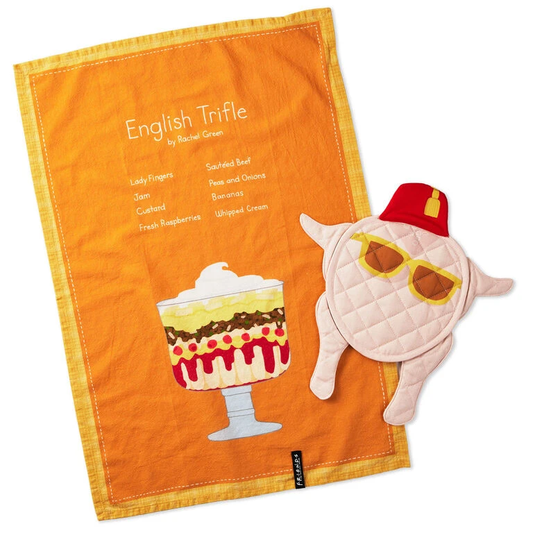 Hallmark Friends Rachel's English Trifle Tea Towel And Turkey Pot Holder, Set Of 2 1 Hallmark Friends Rachel's English Trifle Tea Towel And Turkey Pot Holder, Set Of 2