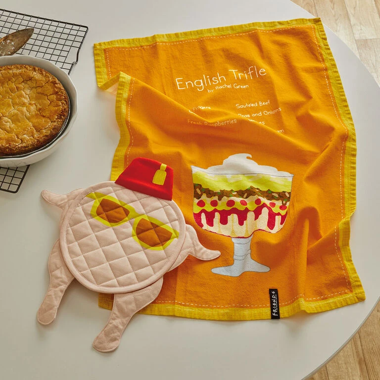 Hallmark Friends Rachel's English Trifle Tea Towel And Turkey Pot Holder, Set Of 2 2 Hallmark Friends Rachel's English Trifle Tea Towel And Turkey Pot Holder, Set Of 2 - Image 2