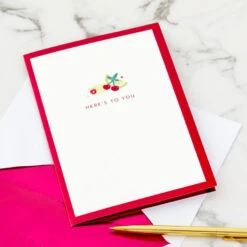 Hallmark Here's To You Cocktail Toast 3D Pop-Up Card -Hallmark Fruit Cocktail Drinks Celebration 3D PopUp Card for Her 1299LAD2897 07