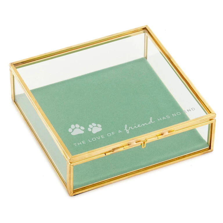 Hallmark The Love Of A Friend Glass Pet Memory Box, 5x5 1 Hallmark The Love Of A Friend Glass Pet Memory Box, 5x5