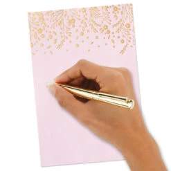 Hallmark Gold Floral On Pink Stationery Set, Box Of 20 -Hallmark Gold Floral on Pink Stationery Set 1499STN1139 04