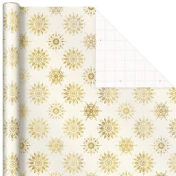 Hallmark Gold And White 6-Pack Holiday Wrapping Paper Assortment, 180 Sq. Ft. 14 Hallmark Gold And White 6-Pack Holiday Wrapping Paper Assortment, 180 Sq. Ft. -Hallmark Gold and White Christmas Wrapping Paper Assortment 5JXW1086 05